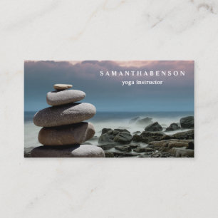 Elegant Water Color Logo Zen Yoga Healing Health Visitekaartje