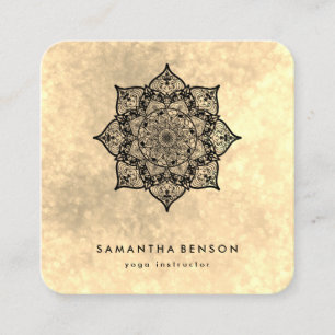Elegant Water Color Lotus Flower Logo Yoga Busines Vierkante Visitekaartje