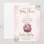 Elegant Watercolor Baby Shower Invitation wit (Devant / Derrière)
