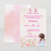  Elegant Watercolor Ballerina Birthday Invitation  (Devant / Derrière)