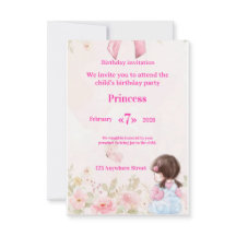  Elegant Watercolor Ballerina Birthday Invitation 