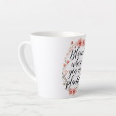 Elegant Watercolor Botanical Message Latte Mok (Linkerhoek)