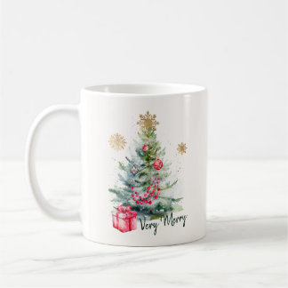 Elegant Watercolor Botanical Snowflake Christmas Koffiemok