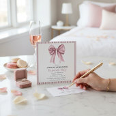 Elegant Watercolor Bow Bachelorette Party Card Kaart