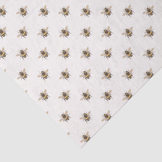 Elegant Watercolor Bumblebee Pattern Tissuepapier (Detail)