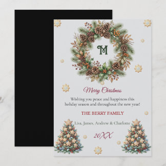 Elegant Watercolor Christmas Family Card Feestdagenkaart