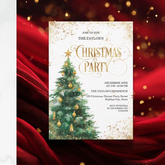 Elegant Watercolor Christmas Tree Kaart