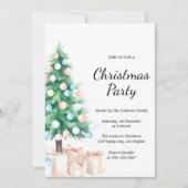 Elegant Watercolor Christmas Tree Party Invitation (Devant)