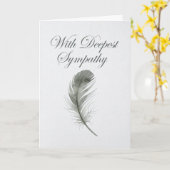 Elegant Watercolor Feather Sympathy Card Kaart (Gele Bloem)
