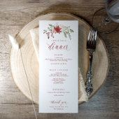 Elegant Watercolor Festive Christmas Dinner Menu