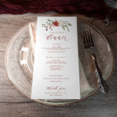 Elegant Watercolor Festive Christmas Dinner Menu
