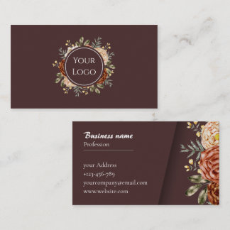 Elegant Watercolor Floral Beauty & Events Visitekaartje
