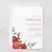 Elegant Watercolor Floral Holiday Party Invitation (Devant)
