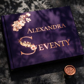 Elegant Watercolor Floral Plum 70th Birthday Rose Gastenboek