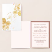 Elegant Watercolor Floral Wedding Foil Invitation Folie Kaarten (Display)