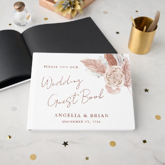 Elegant Watercolor Floral Wedding Guest Book Gastenboek