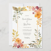 Elegant Watercolor Floral Wedding Invitation (Devant)