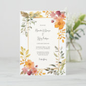Elegant Watercolor Floral Wedding Invitation (Debout devant)