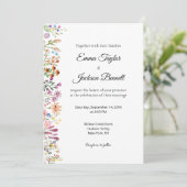 Elegant Watercolor Floral Wedding Invitation (Debout devant)