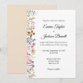 Elegant Watercolor Floral Wedding Invitation (Devant / Derrière)