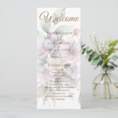 elegant watercolor floral wedding programme card (Staand voorkant)