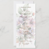 elegant watercolor floral wedding programme card (Achterkant)