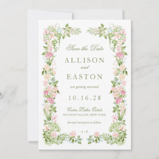 Elegant Watercolor Floral Wedding Save the Date