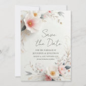 Elegant Watercolor Flowers Save The Date Script (Devant)