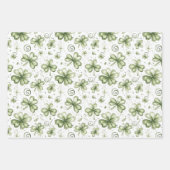 Elegant Watercolor Green Shamrocks Patterns Inpakpapier Vel (Voorkant 2)
