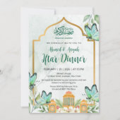 Elegant Watercolor Iftar Ramadan Dinner Invitation Kaart (Voorkant)