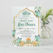 Elegant Watercolor Iftar Ramadan Dinner Invitation Kaart (Staand voorkant)