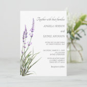 Elegant Watercolor Lavender Wedding Kaart (Staand voorkant)