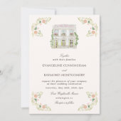 Elegant Watercolor Manor Rococo Wedding Kaart (Voorkant)