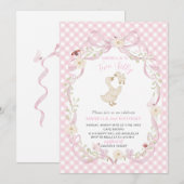 Elegant Watercolor One 2nd Birthday silly goose B Kaart (Voorkant / Achterkant)