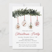 Elegant Watercolor Ornaments Christmas Party Kaart (Voorkant)