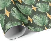 Elegant Watercolor Palm Leaf Christmas Pattern Cadeaupapier (Rol Hoek)