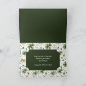 Elegant Watercolor Shamrocks Happy St. Patrick’s Kaart (Binnen)