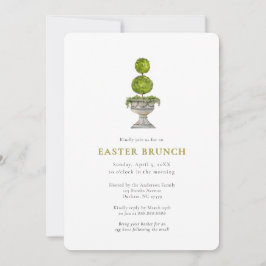 Elegant Watercolor Topiary  Easter brunch  Kaart