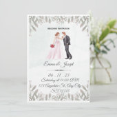 Elegant Watercolor Wedding Invitation  Kaart (Staand voorkant)