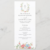 Elegant Watercolor Wildflower Wedding Program Programma (Voorkant)