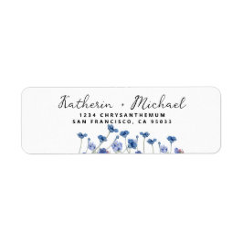 Elegant Watercolor wildflowers meadow Wedding Etiket