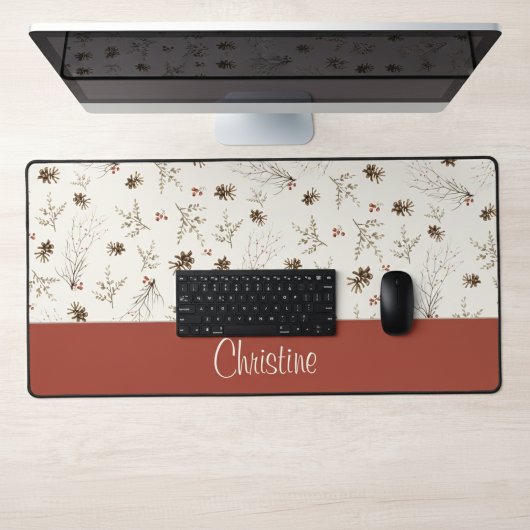 Elegant Watercolor Woodland Winterberry Monogram