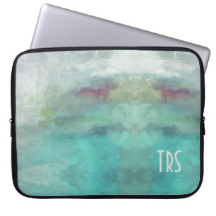 Elegant WatercolorMonogram Computer Protector Laptop Sleeve