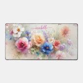 Elegant Watercolour Flowers Custom Name Text (Recto)