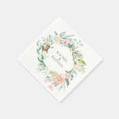 Elegant Watercolour Groene Bloemige Bruiloft Servet (Hoek)