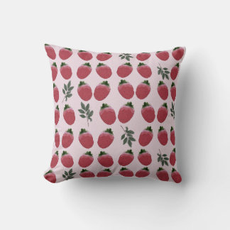 Elegant Waterverf Aardbeiaccent Kussen
