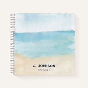 Elegant Waterverf Abstract Patroon Gepersonaliseer Notitieboek