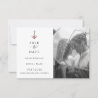 Elegant Waterverf Anchor Photo Save the Date