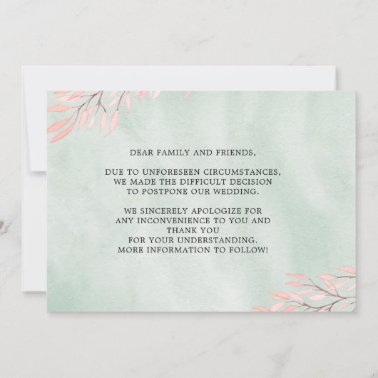 Elegant Waterverf Anthurium verander de datumkaart Save The Date (Achterkant)