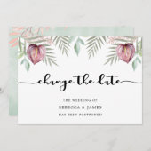 Elegant Waterverf Anthurium verander de datumkaart Save The Date (Voorkant / Achterkant)